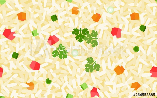 500x313 Fried Rice Seamless Pattern, Thai Food Vector