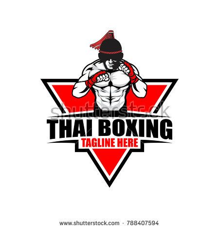 450x470 Fighter Thai Boxing Logo Vector Template Logo Designs Sports