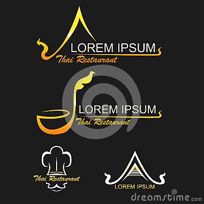 400x400 Thai Restaurant Logo Flat Vector Design