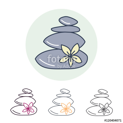 500x500 Modern Vector Line Icon Of Hot Stone Massage Spa Salon Linear