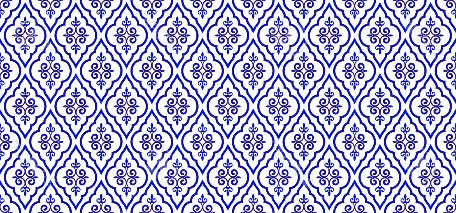 1560x729 Photostock Vector Seamless Thai Pattern With Blue And White Modern
