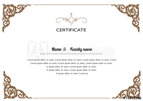500x354 Certificate Design Template Thai Pattern Vector Illustration