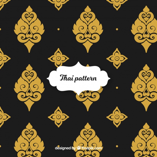 626x626 Elegant Thai Pattern With Golden Style Vector Free Download