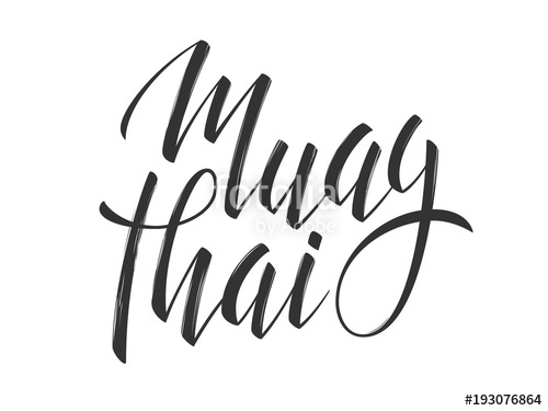 500x375 Muay Thai Vector Lettering Logo Hand Drawn Typography Banner