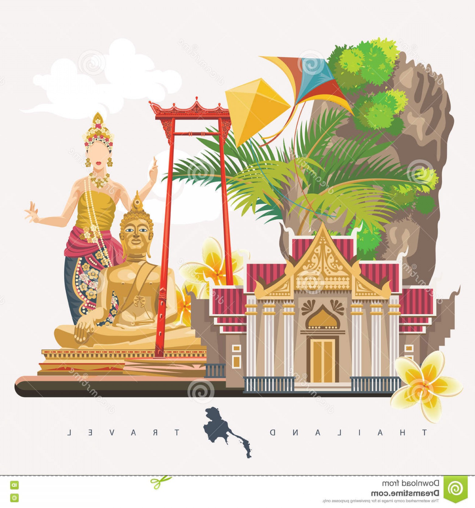 1560x1668 Stock Illustration Girl Thai Vector Illustration Cute Wearing
