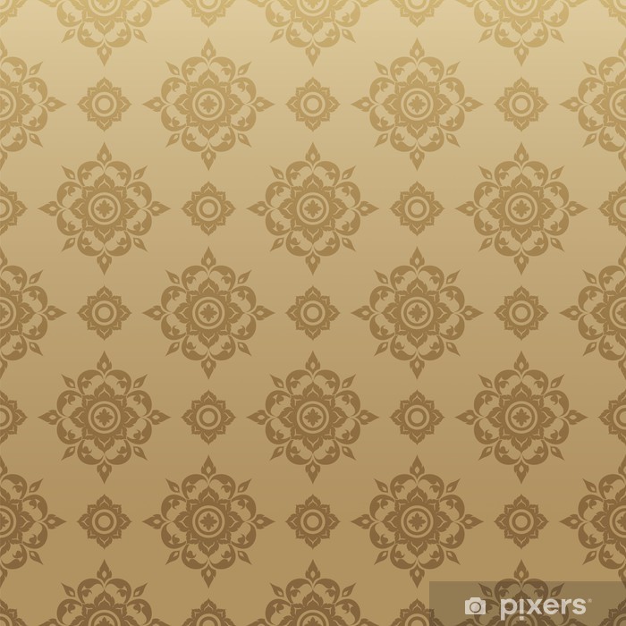 700x700 Thai Art Background Vector, Thai Art Pattern Vector Wall Mural