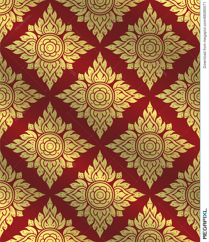 689x800 Thai Art Pattern,traditional Thai Background,line Thai Vector