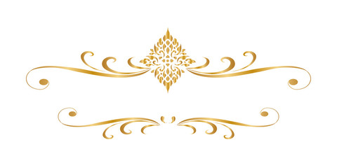 480x240 Line Thai Golden The Arts Of Th Line Pattern Background