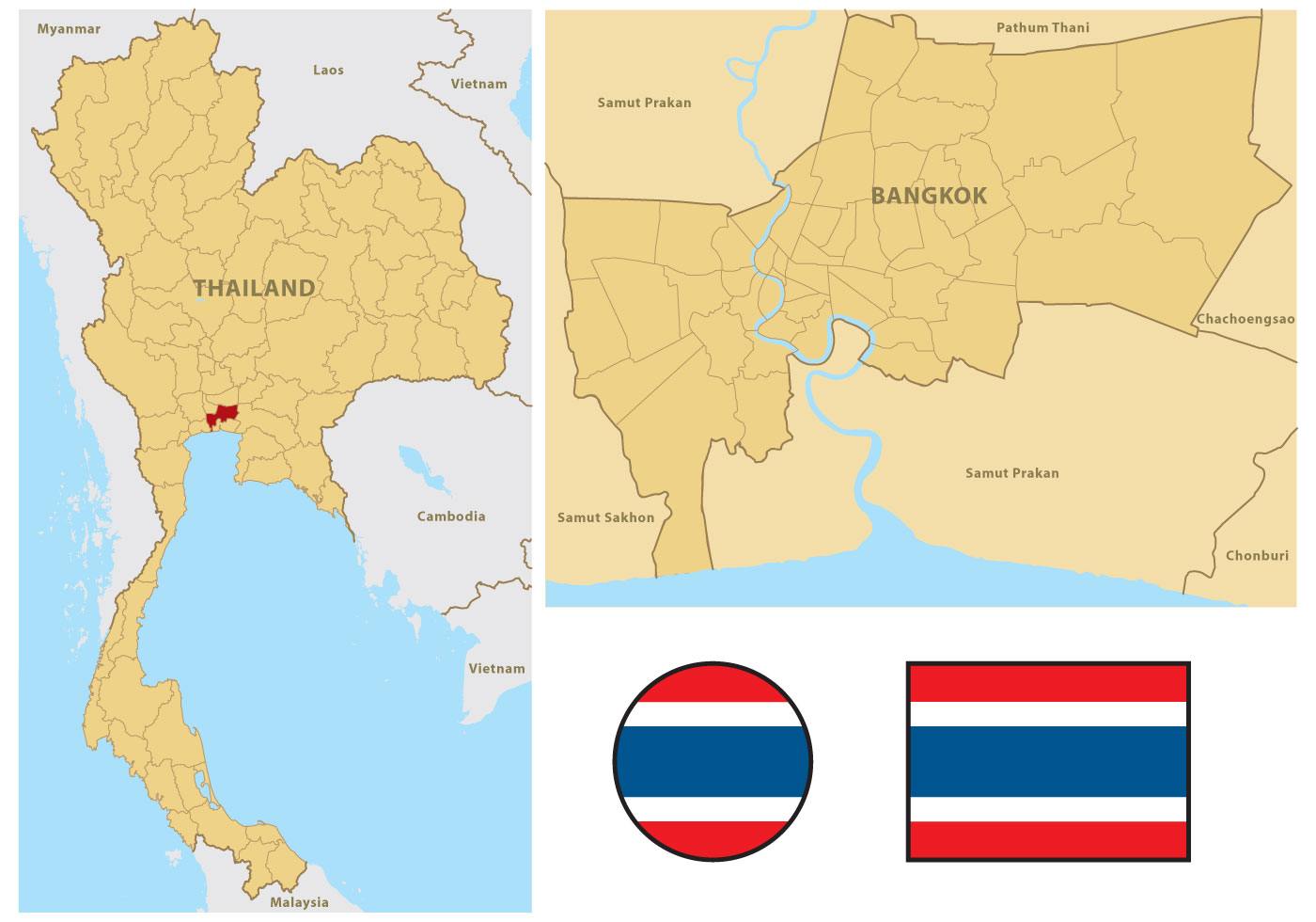 1400x980 Thailand Map Free Vector Art