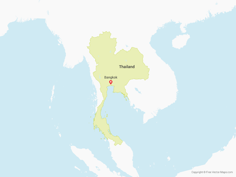 460x345 Vector Map Of Thailand Free Vector Maps
