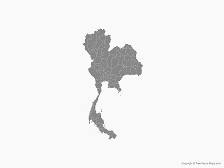 460x345 Vector Map Of Thailand With Provinces