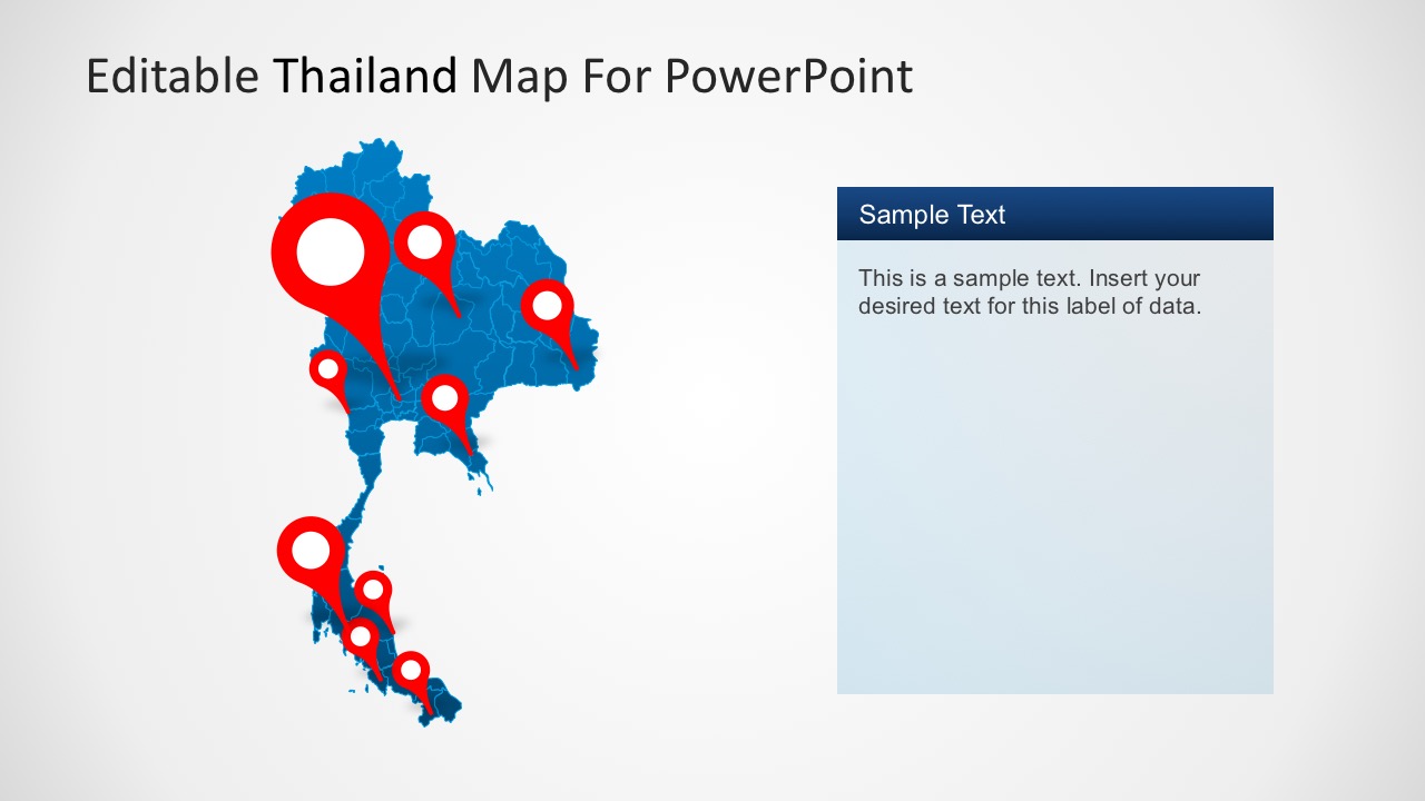 1280x720 Editable Map Of Thailand Powerpoint