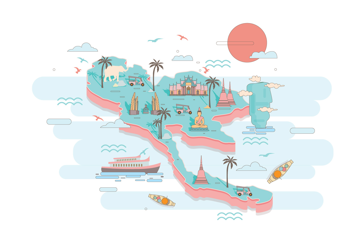 1400x980 Map Bangkok Vector Download Them And Print