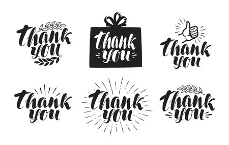 450x285 Thank You, Label Set Handwritten Beautiful Writing Lettering