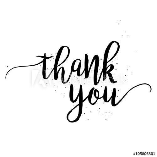 500x500 Thank You Calligraphy Sign Brush Painted Letters Gratitude