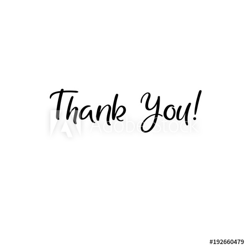 500x500 Thank You Handwritten Inscription Hand Drawn Lettering Greeting