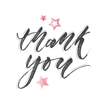 450x450 Thank You Watercolor Lettering Calligraphy Vector Illustration