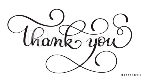 500x273 Thank You Handwritten Calligraphy Vector Text Dark Brush Pen