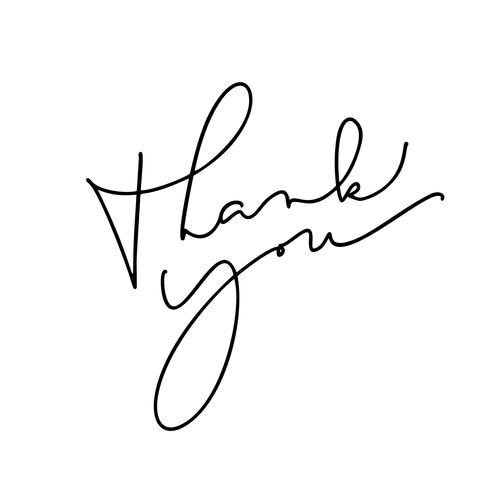 498x490 Vintage Vector Calligraphy Text Thank You Hand Drawn Isolated