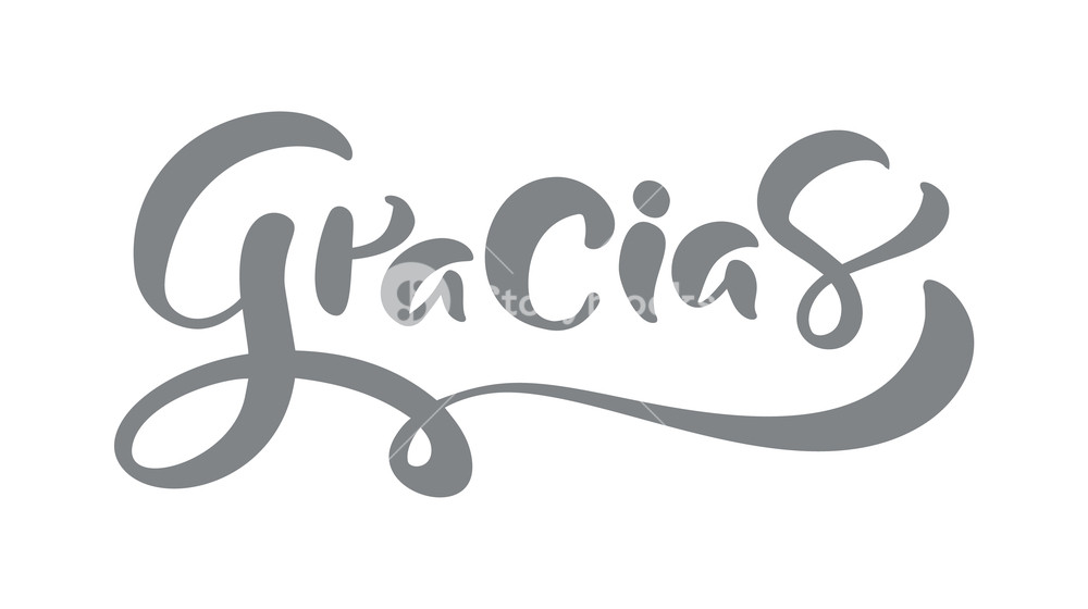 1000x560 Gracias Vector Text In Spanish Thank You Lettering Calligraphy
