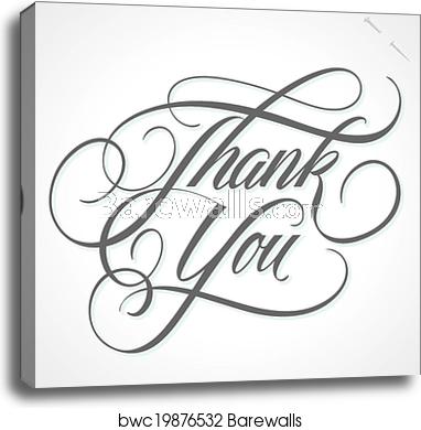 382x390 Thank You Hand Lettering Vector, Canvas Print Barewalls Posters