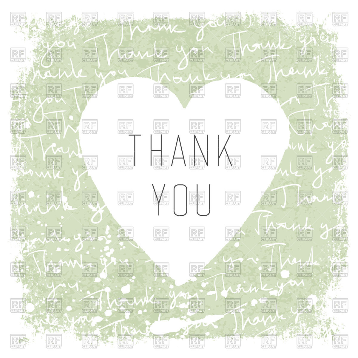 1200x1200 Thank You Card With Heart On Letter Vector Image Of Backgrounds
