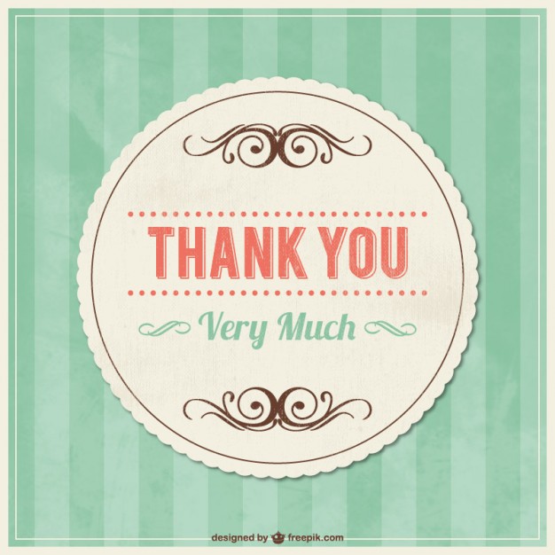 626x626 Thank You Vintage Card With Ornaments Vector Free Download