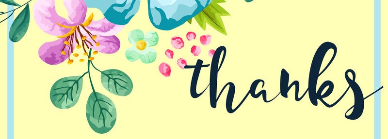 800x288 Spring Flower Thank You Card Vector