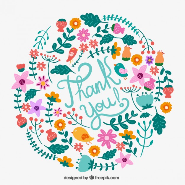 626x626 Floral Thank You Card Vector Free Download
