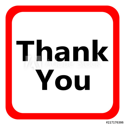 500x500 Red Button Thank You Icon Vector Illustration