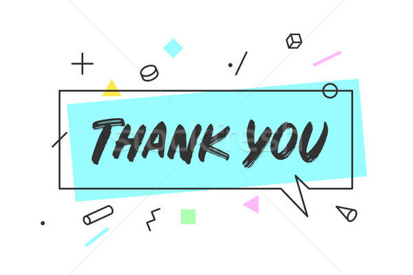 600x400 Banner Speech Bubble Thank You Vector Illustration Foxys Graphic