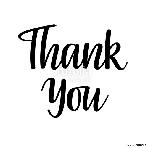 500x500 Thank You Vector Lettering Greeting Card Illustration Stock Image