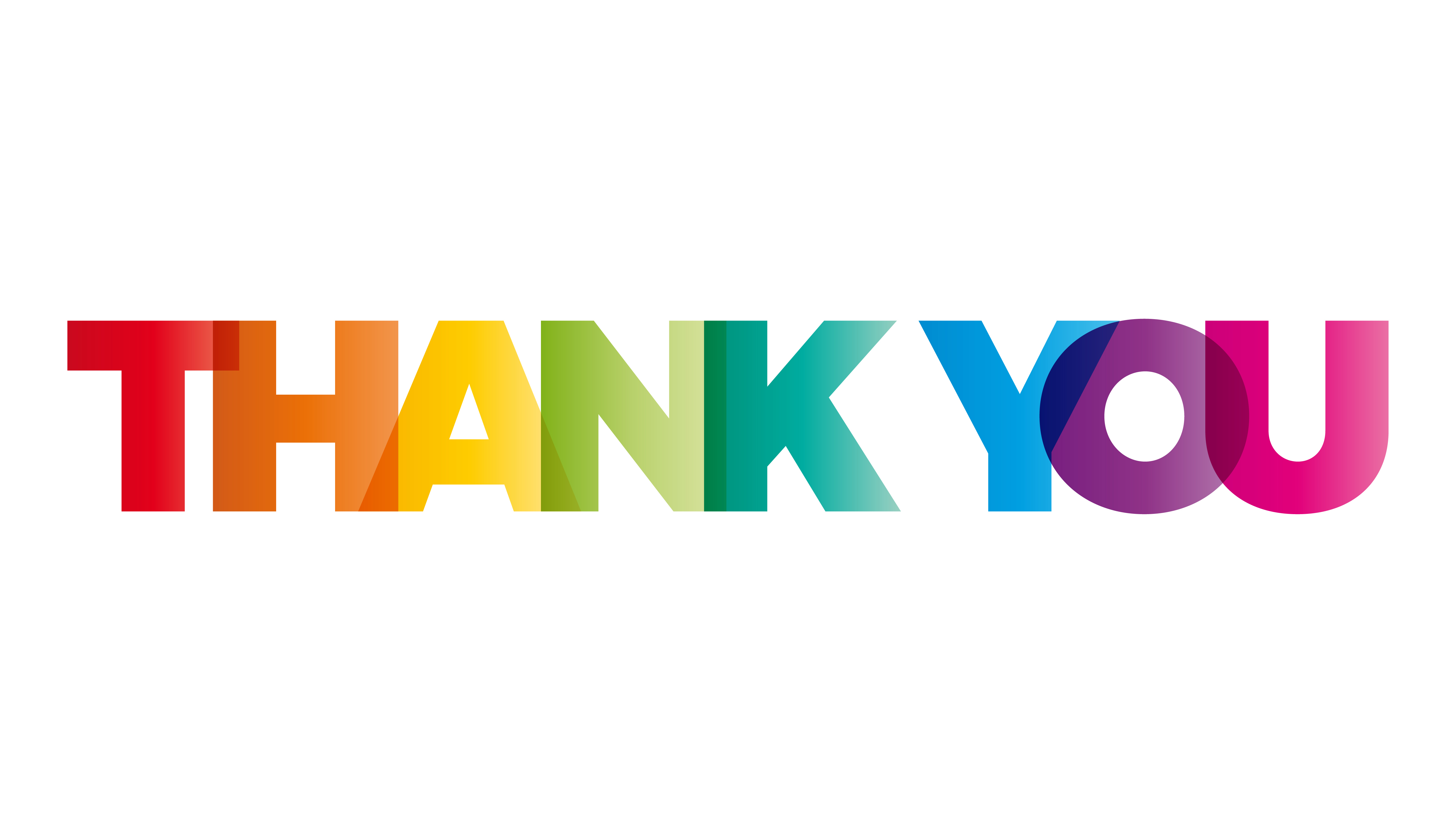 5262x3012 The Word Thank You Vector Banner With The Text Colored Rainbow