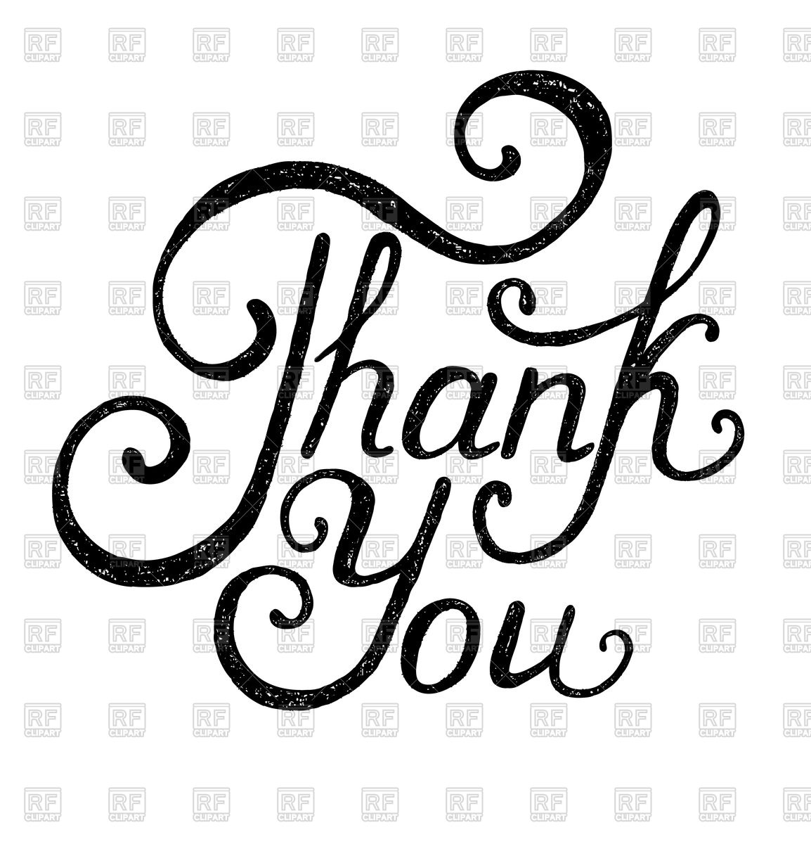 1154x1200 Calligraphical Thank You On White Background Vector Image