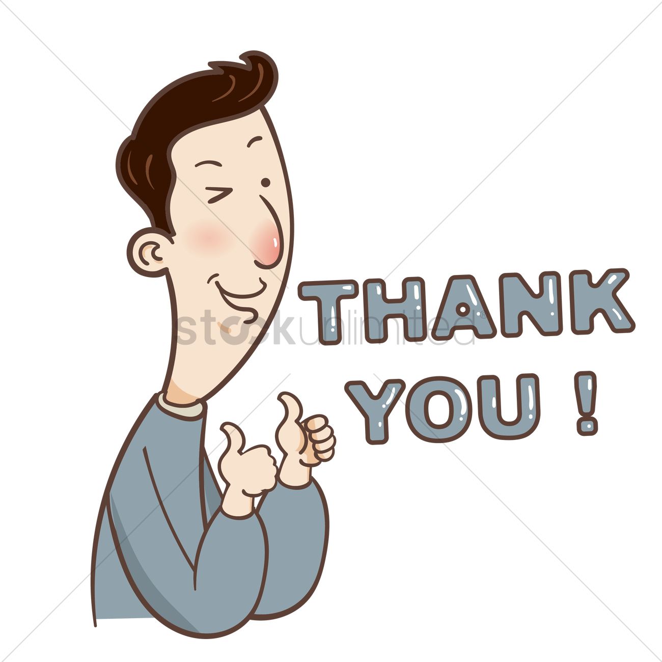 1300x1300 Cartoon Guy Saying Thank You Vector Image