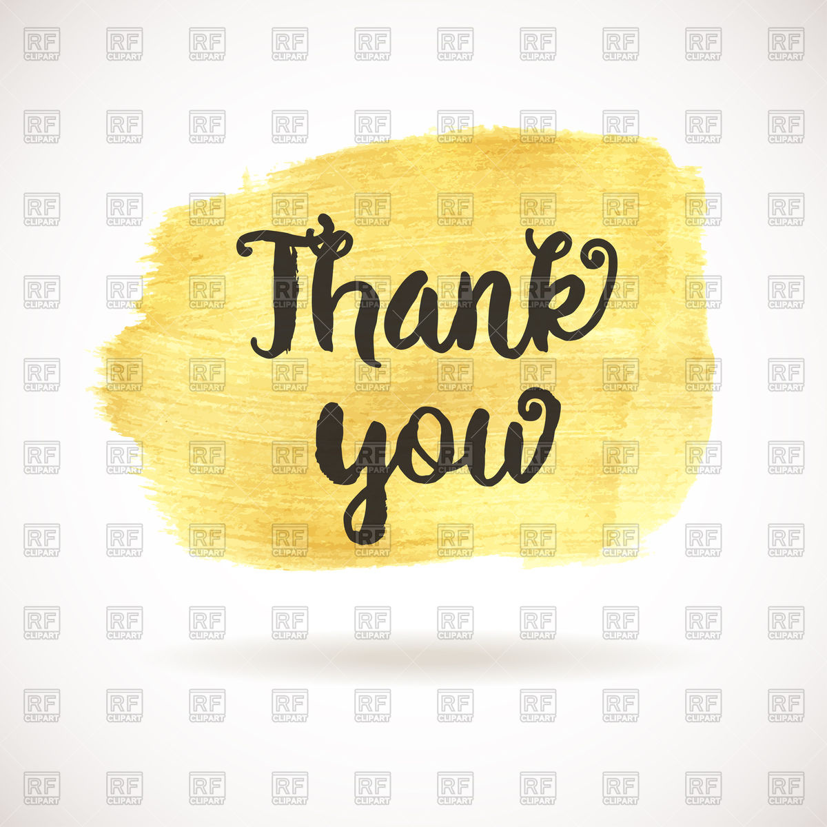 1200x1200 Golden Brash Stroke Banner With Inscription Thank You Vector Image