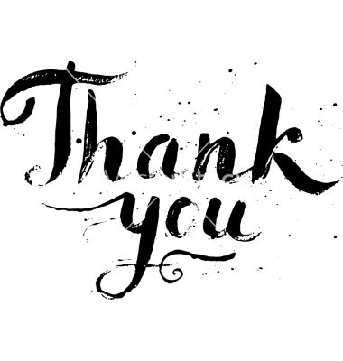 380x400 Hand Drawn Calligraphic Design For Sign Thank You Vector