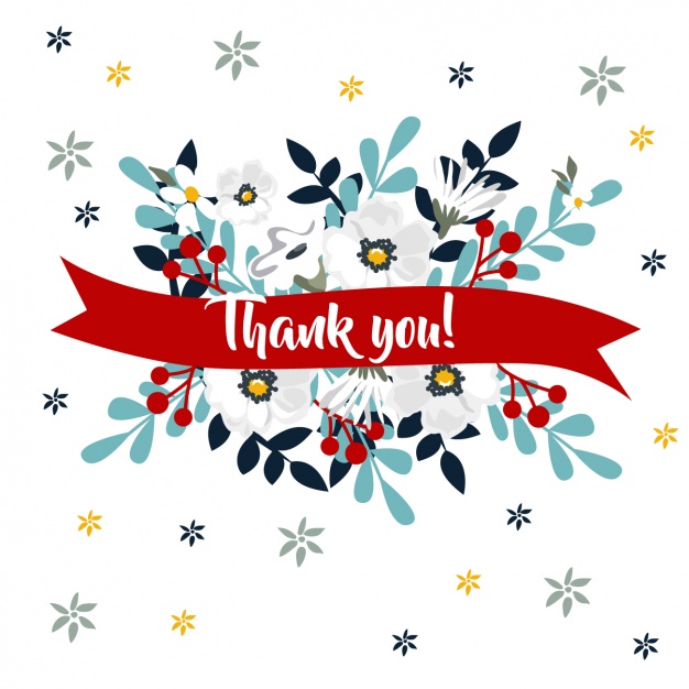 Floral Thank You Card Vector Free Download 626x626 Floral Thank You Card Vector Free Download