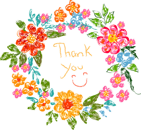 Flower Frame Thank You Card Free Vector In Adobe Illustrator 600x552 Flower Frame Thank You Card Free Vector In Adobe Illustrator