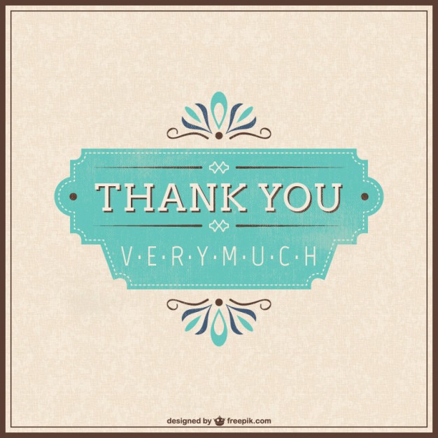 Retro Thank You Card Free Vector 626x626 Retro Thank You Card Free Vector