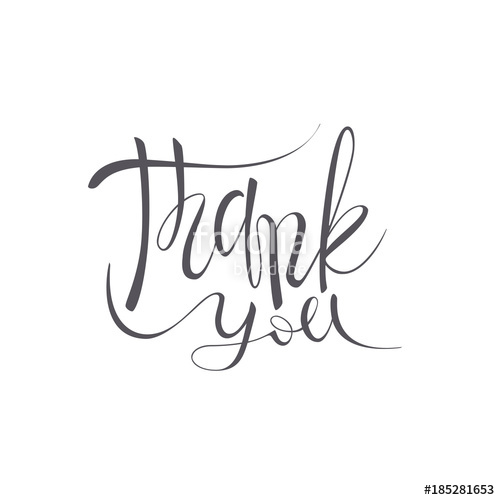 Thank You Vector Lettering Text On White Background Stock Image 500x500 Thank You Vector Lettering Text On White Background Stock Image