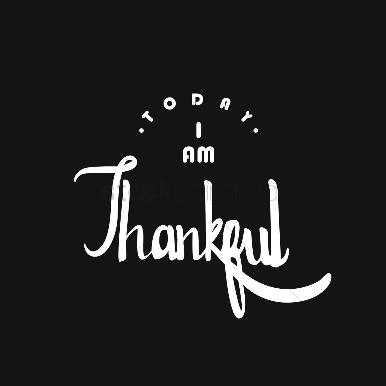 1300x1300 I Am Thankful Card Vector Image