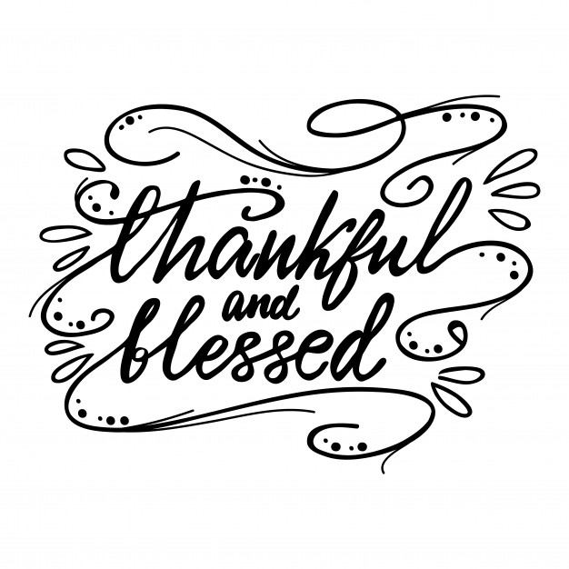 626x626 Lettering Thankful And Blessed Vector Illustration Vector