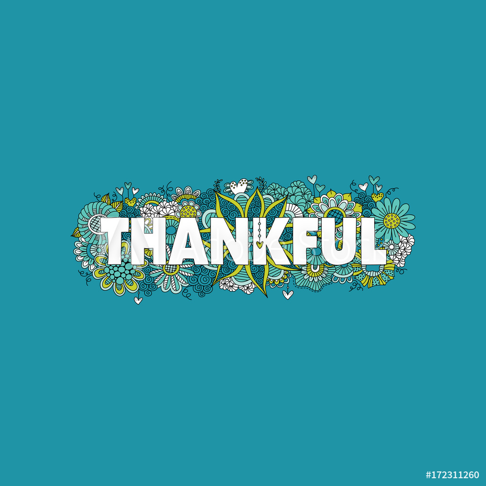 1000x1000 Photo Art Print Thankful Doodle Vector Illustration