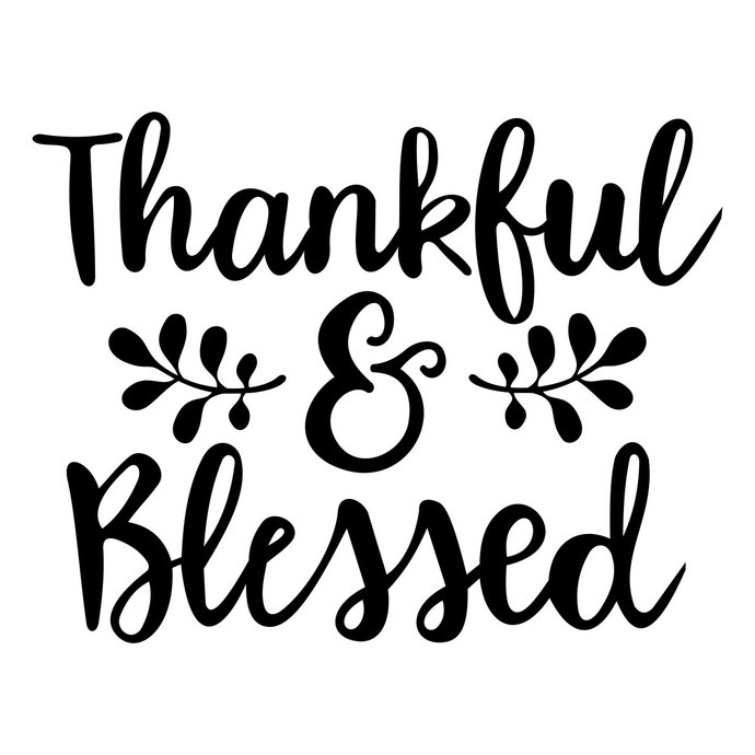 690x690 Thankful Blessed Phrase Graphics Design