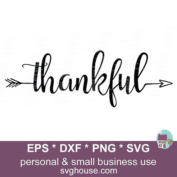 570x570 Thankful Arrow Word Thanksgiving Vector Image Etsy