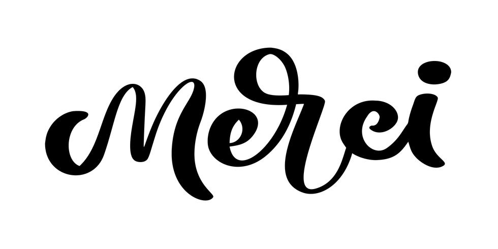980x490 Vector Hand Drawn Lettering Merci Elegant Modern Handwritten