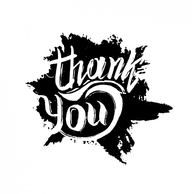 626x626 Hand Painted Thank You Design Free Vector