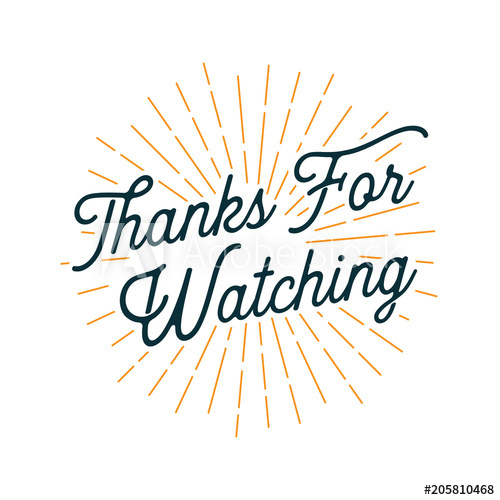 500x500 Thanks For Watching Card With Sunburst