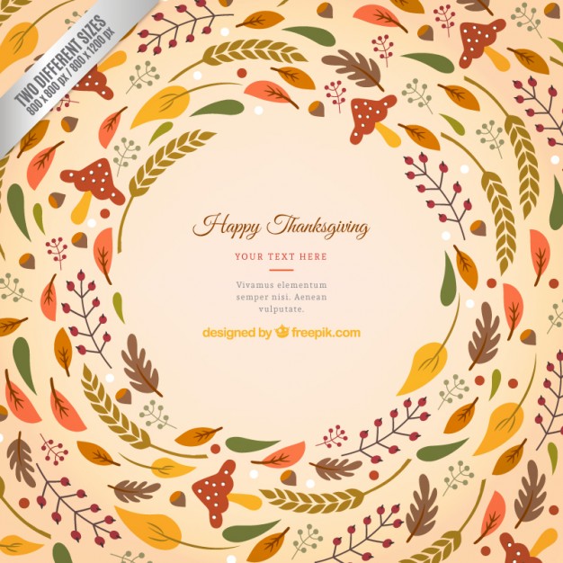 626x626 Thanksgiving Background Wih Leaves Vector Free Download